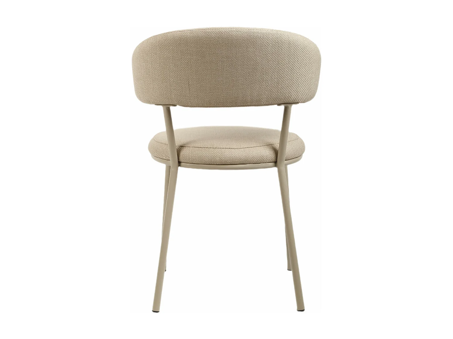 Chaises Alamanda 80,5x47,5x57,5 Tissu Polyester Acier Beige Moderne ENSEMBLE 2 pièces