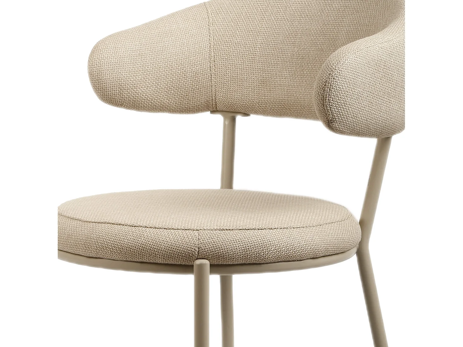 Chaises Alamanda 80,5x47,5x57,5 Tissu Polyester Acier Beige Moderne ENSEMBLE 2 pièces