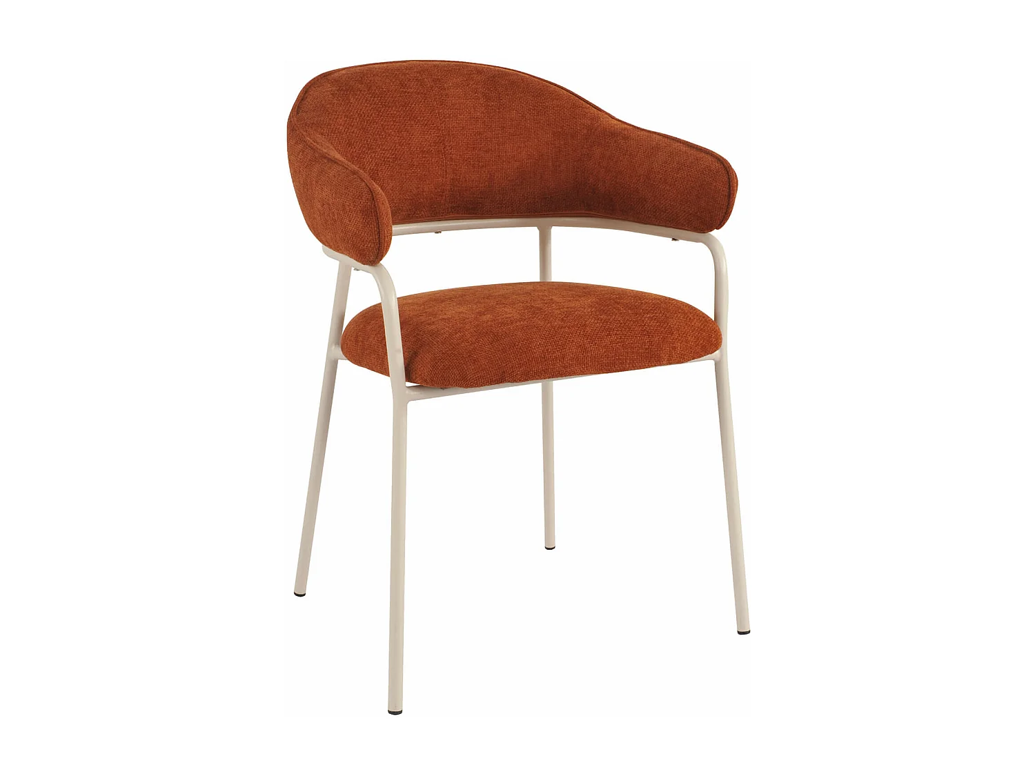 Sedie Rebecca Mobili Tuffah 82,5x57x56,5 Tessuto Poliestere Acciaio Arancione Bianco Moderno SET 2 pezzi