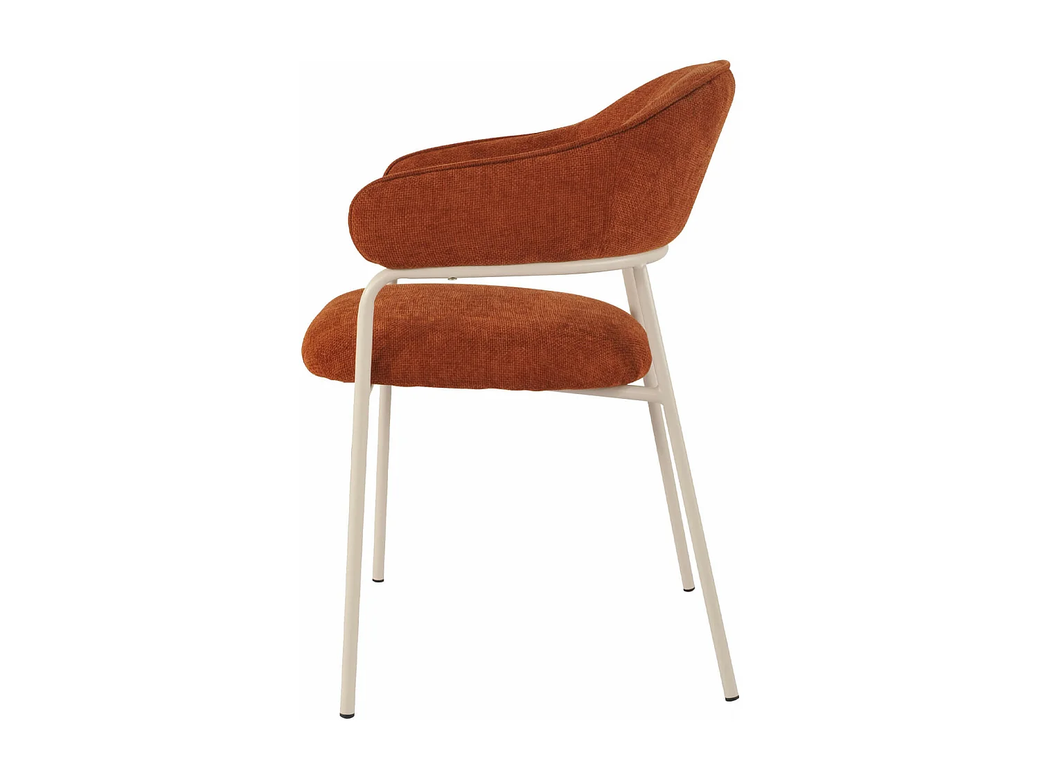 Sedie Rebecca Mobili Tuffah 82,5x57x56,5 Tessuto Poliestere Acciaio Arancione Bianco Moderno SET 2 pezzi