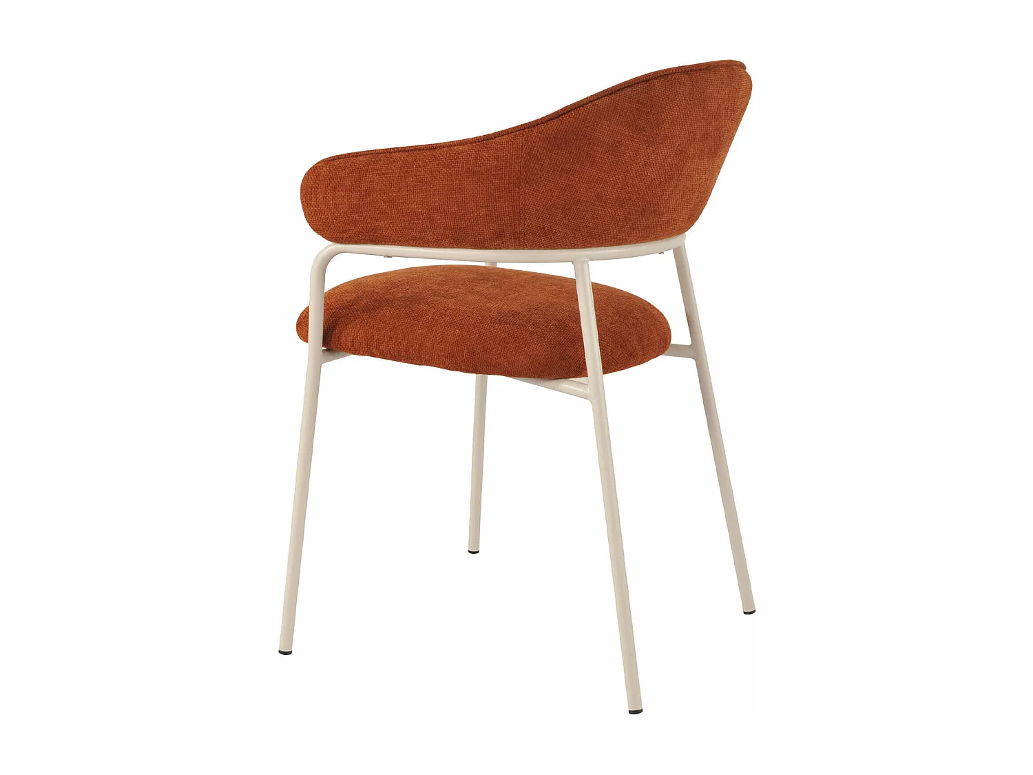 Sedie Rebecca Mobili Tuffah 82,5x57x56,5 Tessuto Poliestere Acciaio Arancione Bianco Moderno SET 2 pezzi