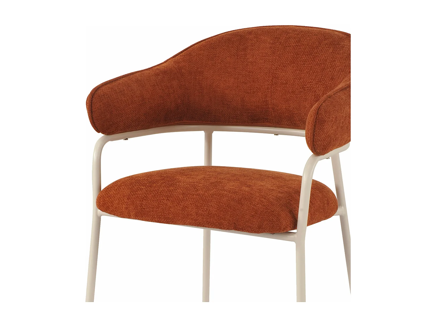 Sedie Rebecca Mobili Tuffah 82,5x57x56,5 Tessuto Poliestere Acciaio Arancione Bianco Moderno SET 2 pezzi