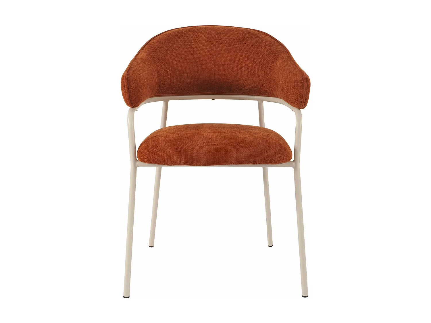 Sedie Rebecca Mobili Tuffah 82,5x57x56,5 Tessuto Poliestere Acciaio Arancione Bianco Moderno SET 2 pezzi