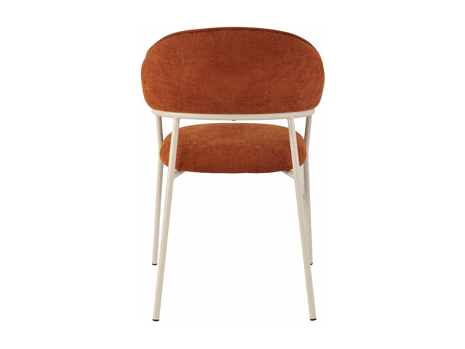 Sedie Rebecca Mobili Tuffah 82,5x57x56,5 Tessuto Poliestere Acciaio Arancione Bianco Moderno SET 2 pezzi