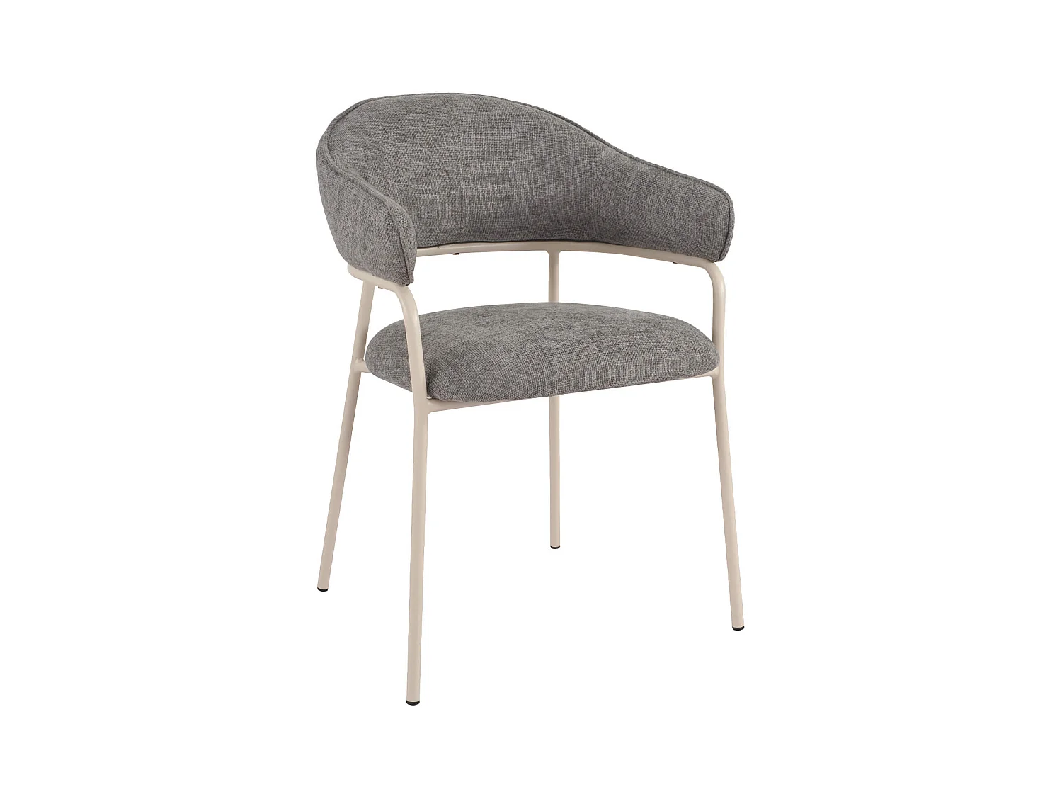 Chaises Cadetia 82,5x57x56,5 Tissu Polyester Acier Gris Blanc Moderne ENSEMBLE 2 pièces