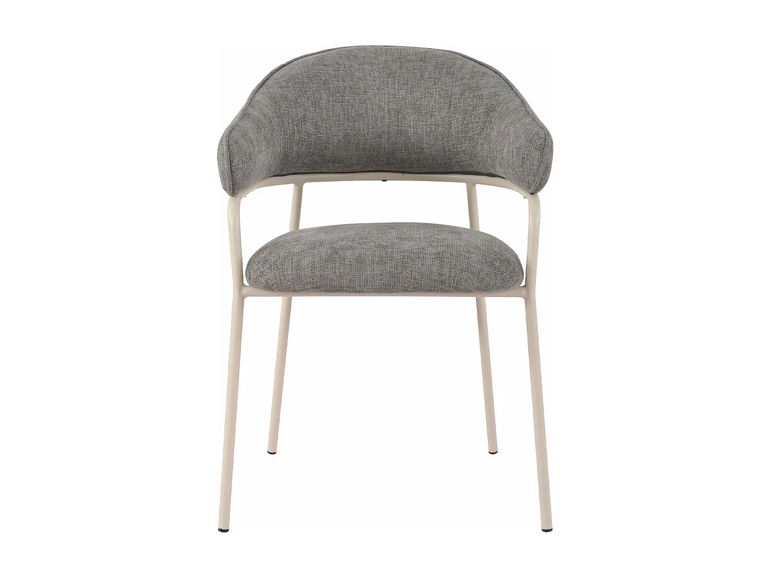 Chaises Cadetia 82,5x57x56,5 Tissu Polyester Acier Gris Blanc Moderne ENSEMBLE 2 pièces