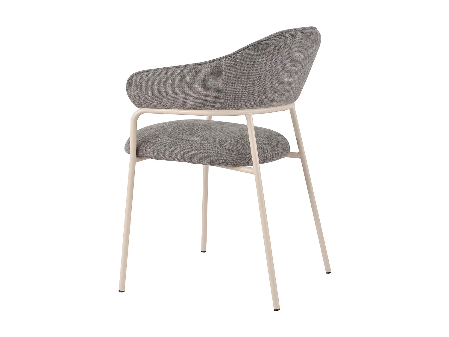 Chaises Cadetia 82,5x57x56,5 Tissu Polyester Acier Gris Blanc Moderne ENSEMBLE 2 pièces