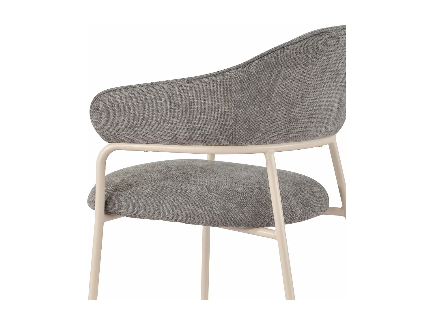 Chaises Cadetia 82,5x57x56,5 Tissu Polyester Acier Gris Blanc Moderne ENSEMBLE 2 pièces