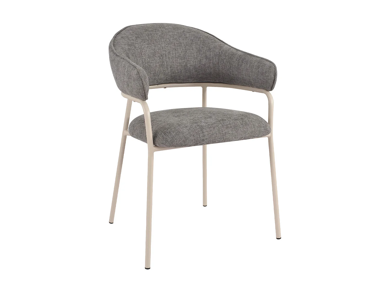 Chaises Cadetia 82,5x57x56,5 Tissu Polyester Acier Gris Blanc Moderne ENSEMBLE 2 pièces