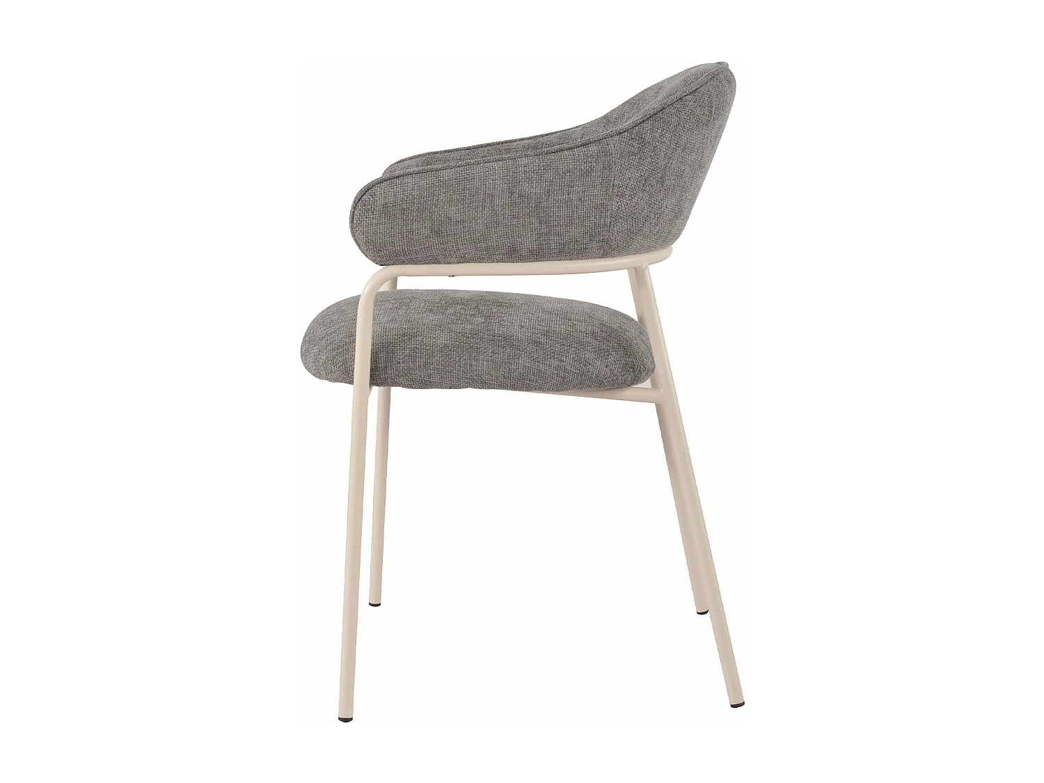 Chaises Cadetia 82,5x57x56,5 Tissu Polyester Acier Gris Blanc Moderne ENSEMBLE 2 pièces