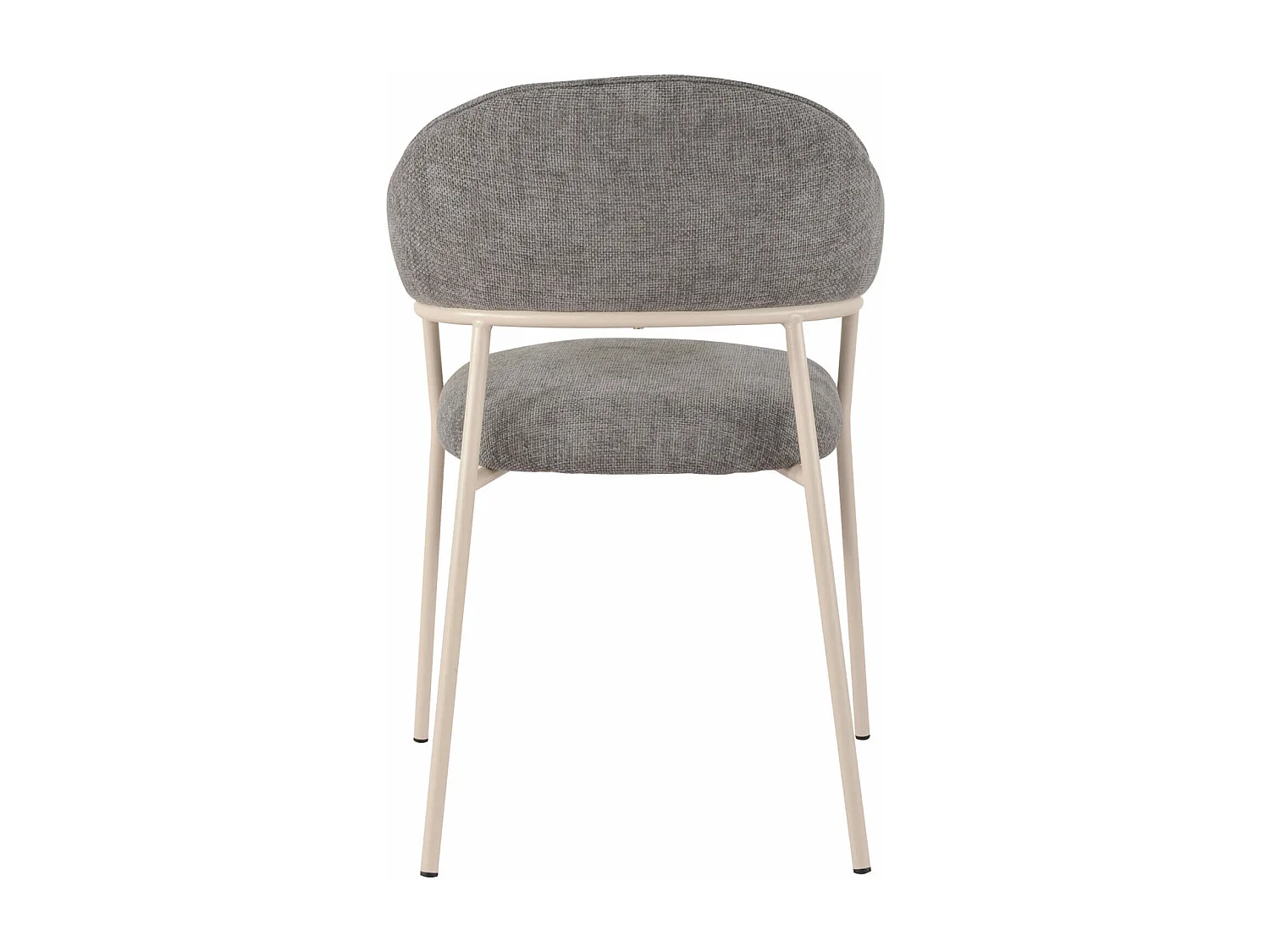 Chaises Cadetia 82,5x57x56,5 Tissu Polyester Acier Gris Blanc Moderne ENSEMBLE 2 pièces