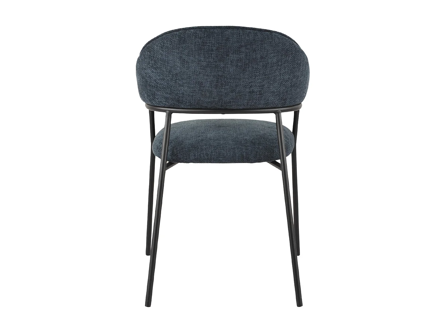 Sedie Rebecca Mobili Azobe 82,5x57x56,5 Tessuto Poliestere Acciaio Blu Petrolio Nero Moderno SET 2 pezzi