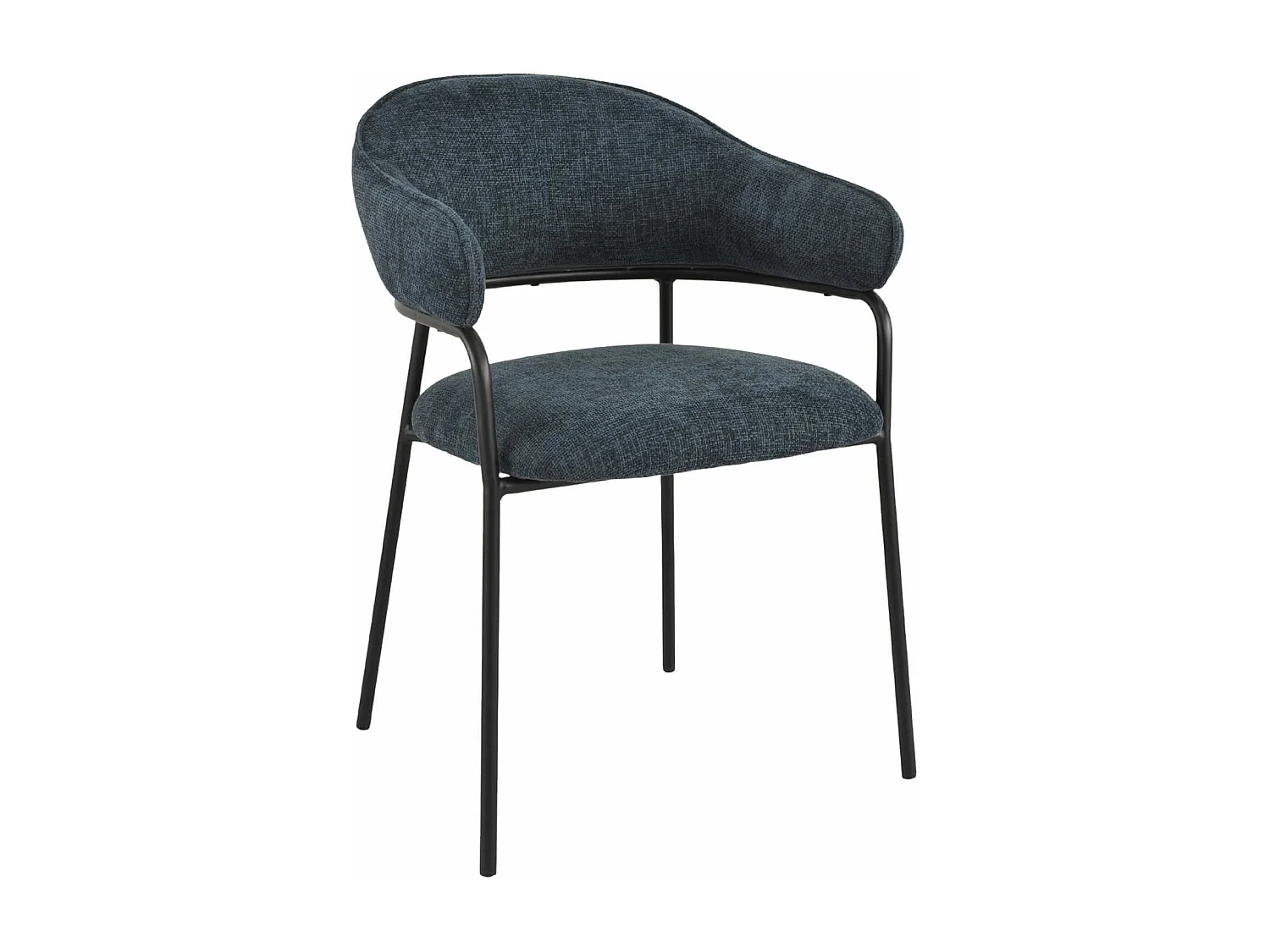 Cadeiras Rebecca Mobili Azobe 82,5x57x56,5 Tecido de Poliéster Aço Azul Petróleo Preto Moderno CONJUNTO 2 peças