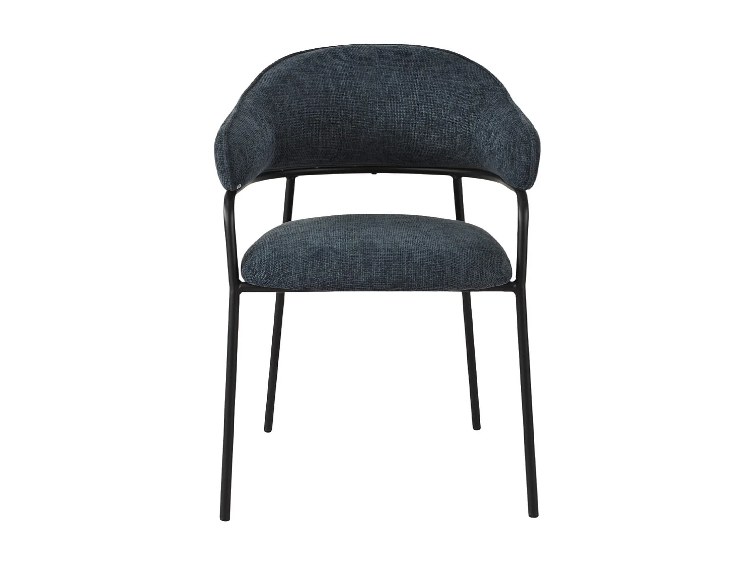 Cadeiras Rebecca Mobili Azobe 82,5x57x56,5 Tecido de Poliéster Aço Azul Petróleo Preto Moderno CONJUNTO 2 peças