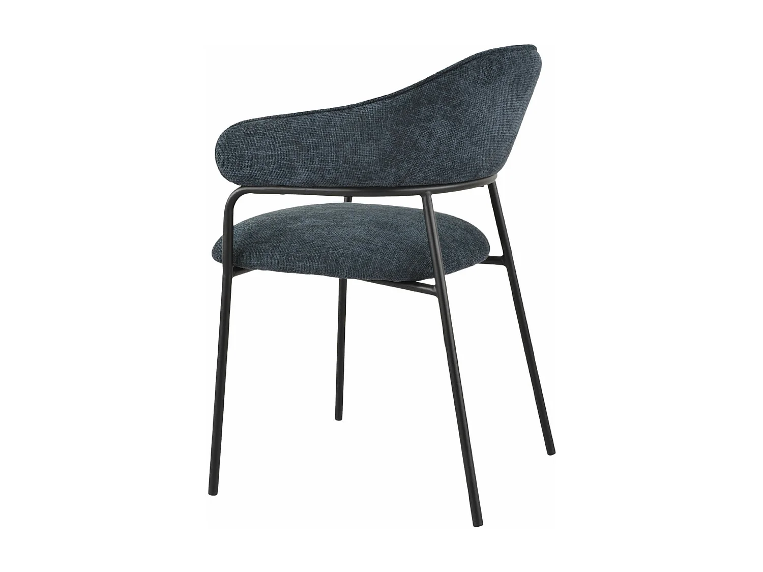 Cadeiras Rebecca Mobili Azobe 82,5x57x56,5 Tecido de Poliéster Aço Azul Petróleo Preto Moderno CONJUNTO 2 peças