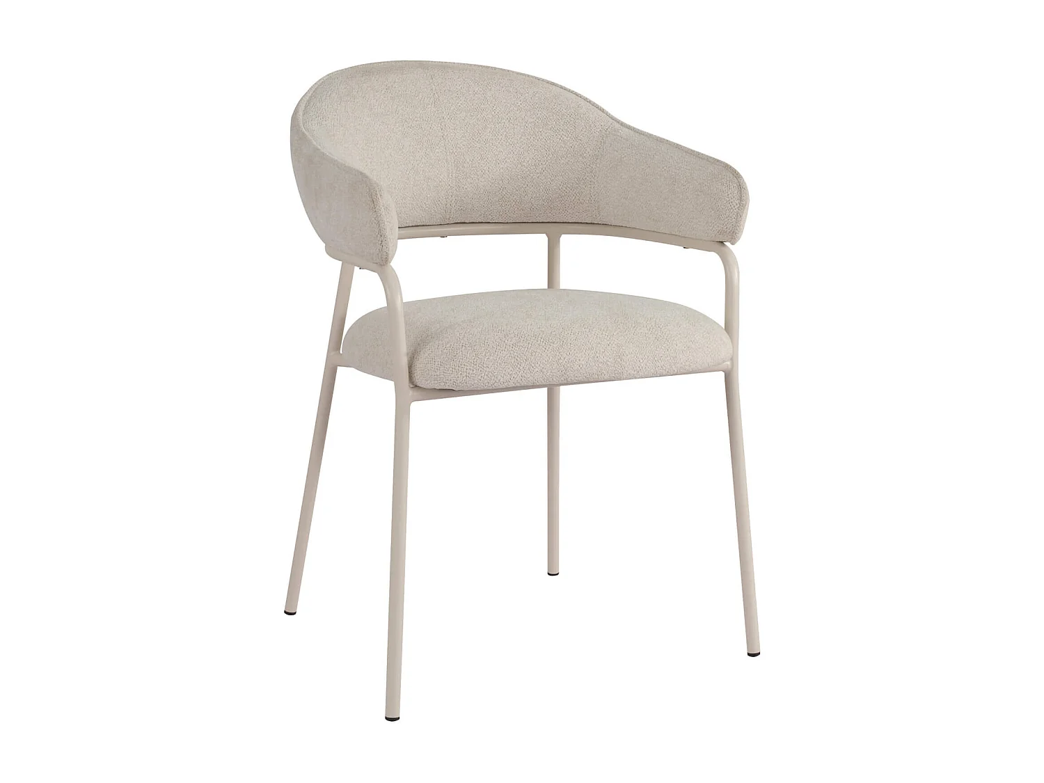 Chaises Dorstenia 82,5x57x56,5 Tissu Polyester Acier Blanc Perle Moderne ENSEMBLE 2 pièces