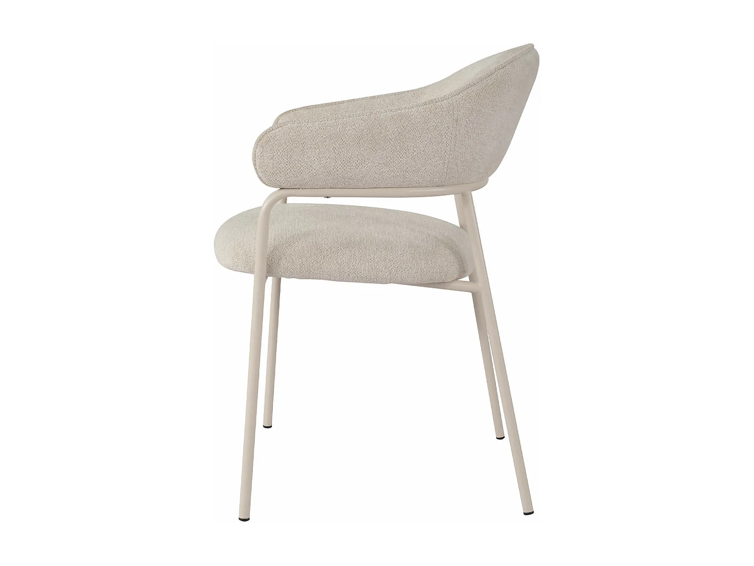 Chaises Dorstenia 82,5x57x56,5 Tissu Polyester Acier Blanc Perle Moderne ENSEMBLE 2 pièces