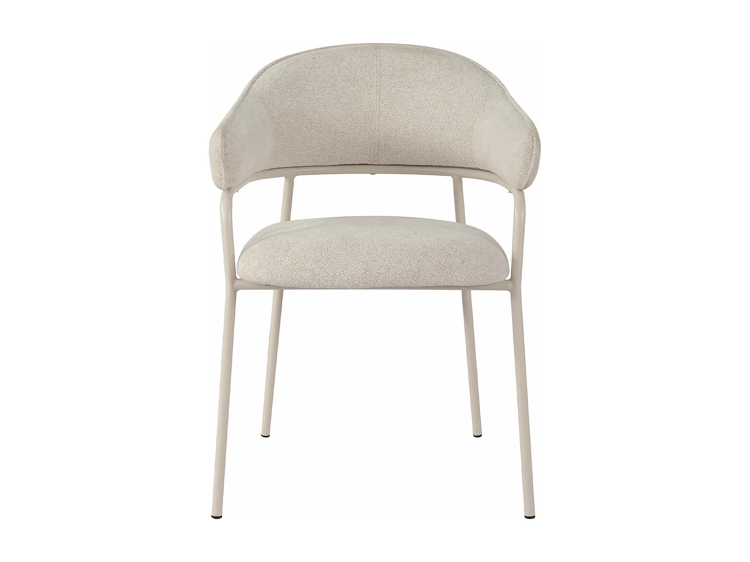 Chaises Dorstenia 82,5x57x56,5 Tissu Polyester Acier Blanc Perle Moderne ENSEMBLE 2 pièces