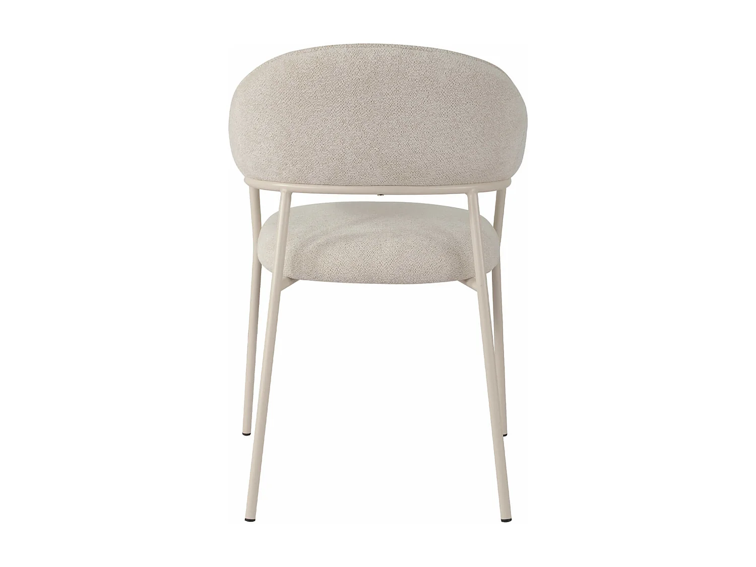 Chaises Dorstenia 82,5x57x56,5 Tissu Polyester Acier Blanc Perle Moderne ENSEMBLE 2 pièces