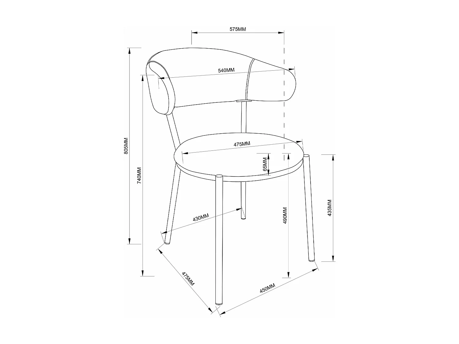 Sedie Rebecca Mobili Frenj 80,5x47,5x57,5 Tessuto Poliestere Acciaio Arancione Moderno SET 2 pezzi