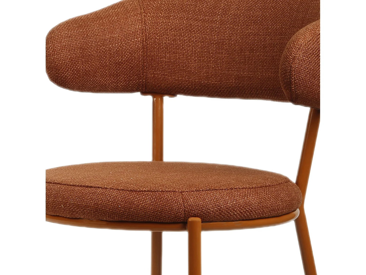 Sedie Rebecca Mobili Frenj 80,5x47,5x57,5 Tessuto Poliestere Acciaio Arancione Moderno SET 2 pezzi