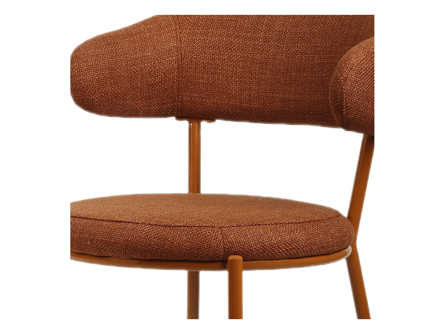 Cadeiras Rebecca Mobili Frenj 80,5x47,5x57,5 Tecido de Poliéster Aço Laranja Moderno CONJUNTO 2 peças