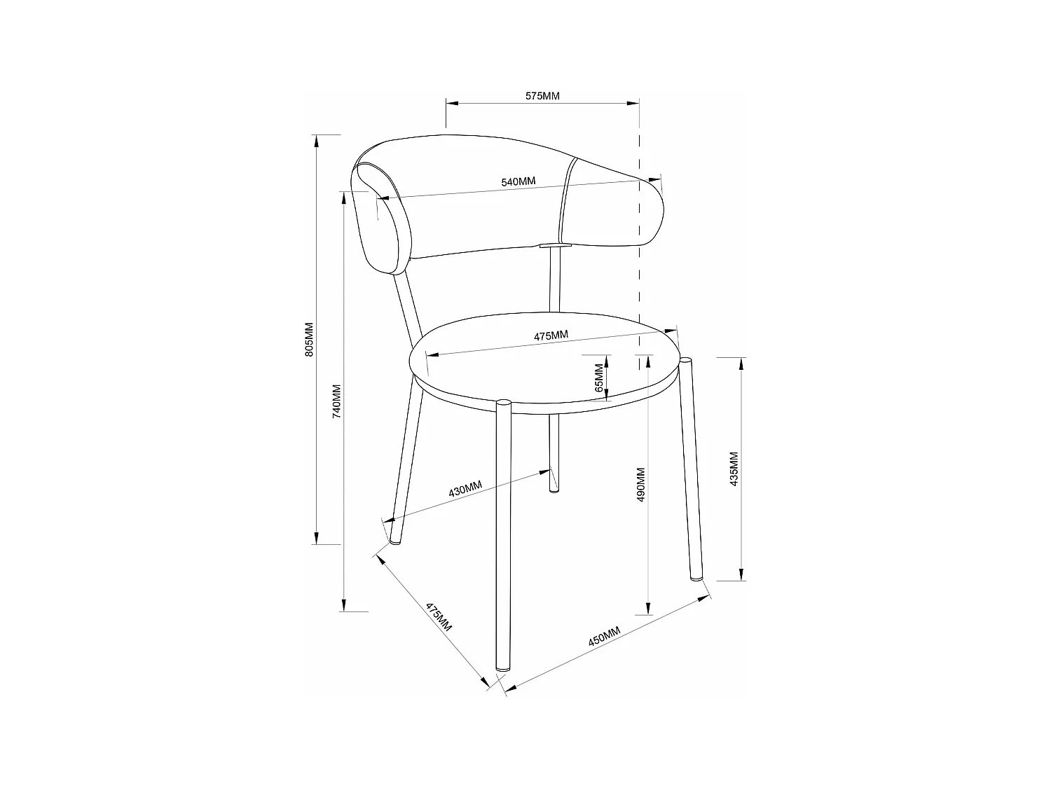 Cadeiras Rebecca Mobili Frenj 80,5x47,5x57,5 Tecido de Poliéster Aço Laranja Moderno CONJUNTO 2 peças