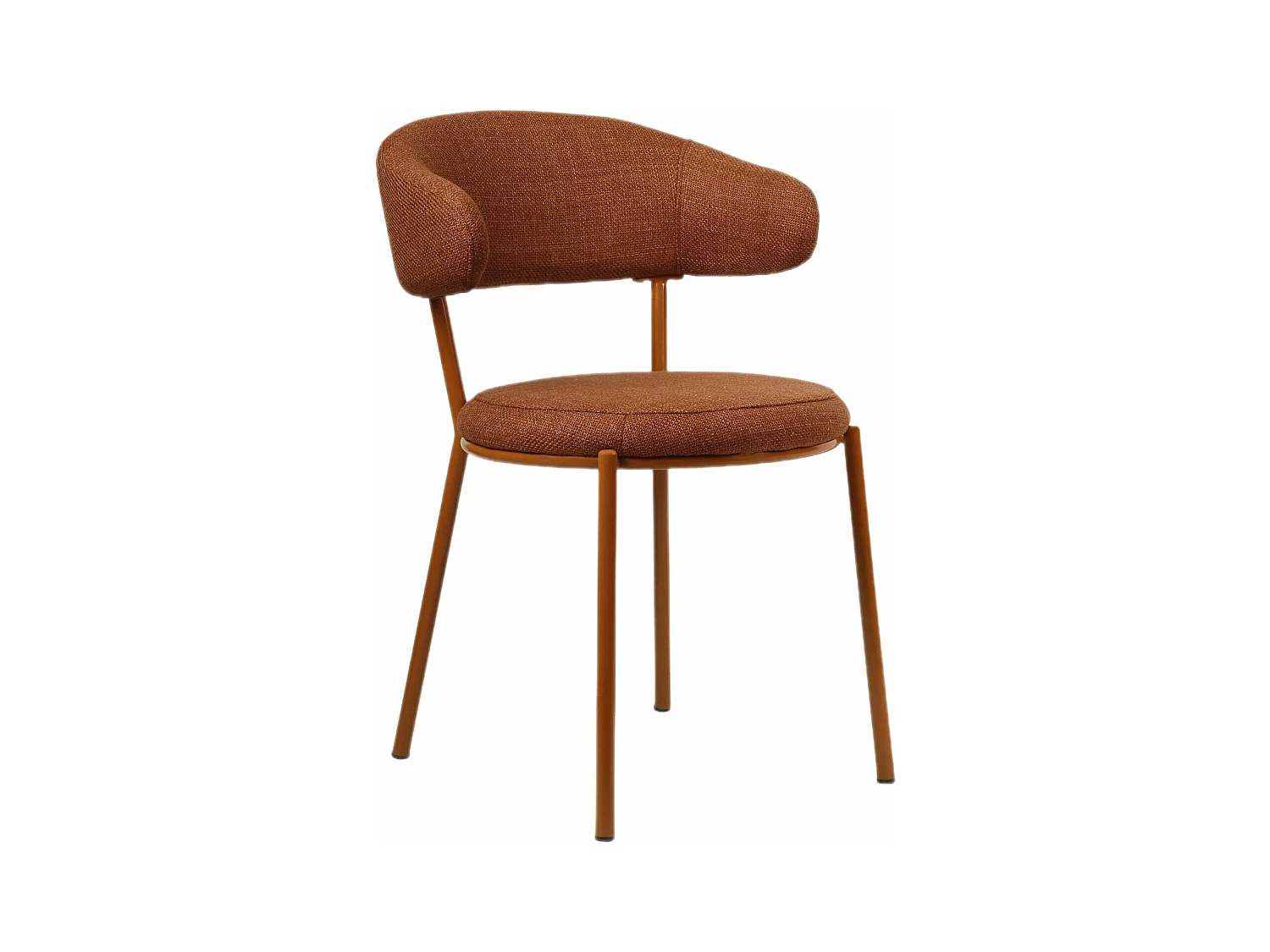 Cadeiras Rebecca Mobili Frenj 80,5x47,5x57,5 Tecido de Poliéster Aço Laranja Moderno CONJUNTO 2 peças