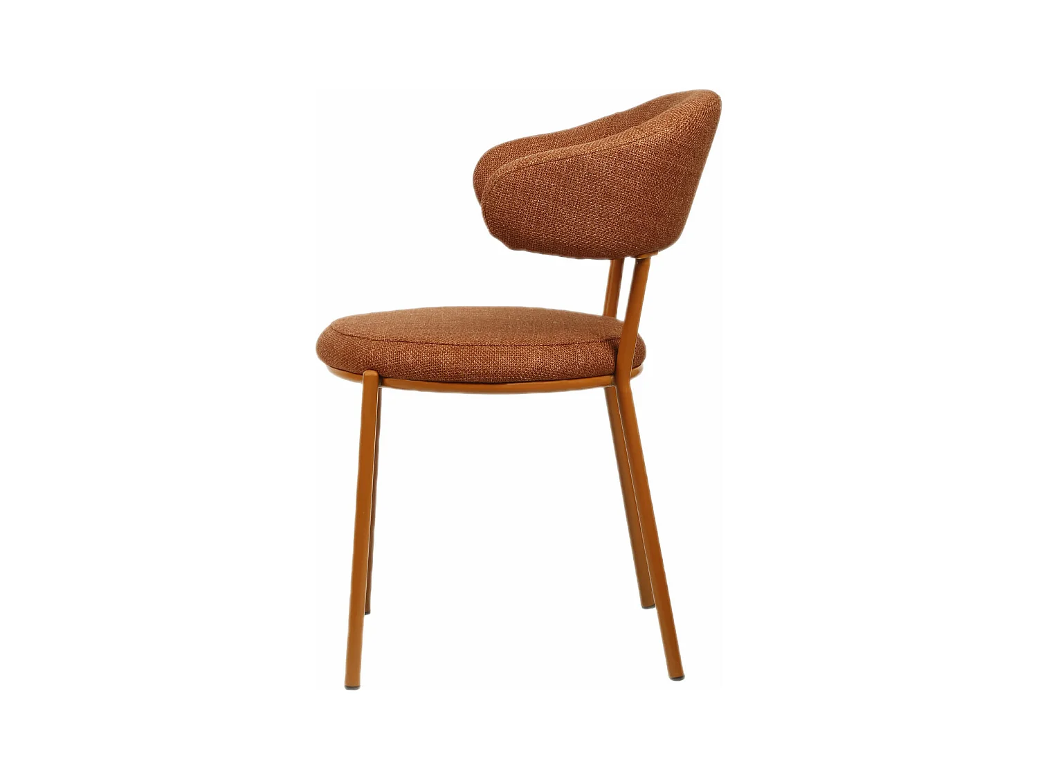 Cadeiras Rebecca Mobili Frenj 80,5x47,5x57,5 Tecido de Poliéster Aço Laranja Moderno CONJUNTO 2 peças