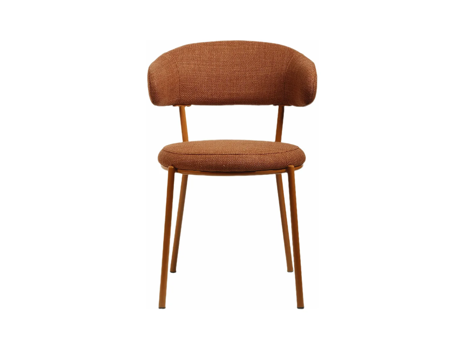 Cadeiras Rebecca Mobili Frenj 80,5x47,5x57,5 Tecido de Poliéster Aço Laranja Moderno CONJUNTO 2 peças