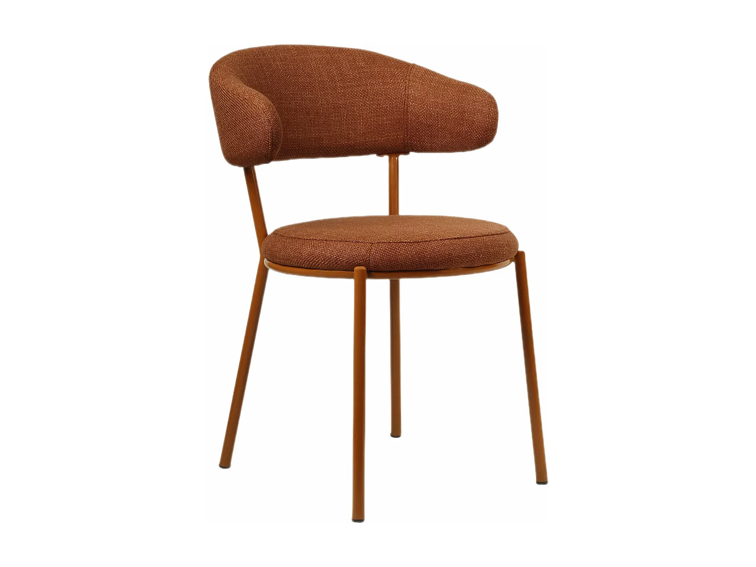 Cadeiras Rebecca Mobili Frenj 80,5x47,5x57,5 Tecido de Poliéster Aço Laranja Moderno CONJUNTO 2 peças