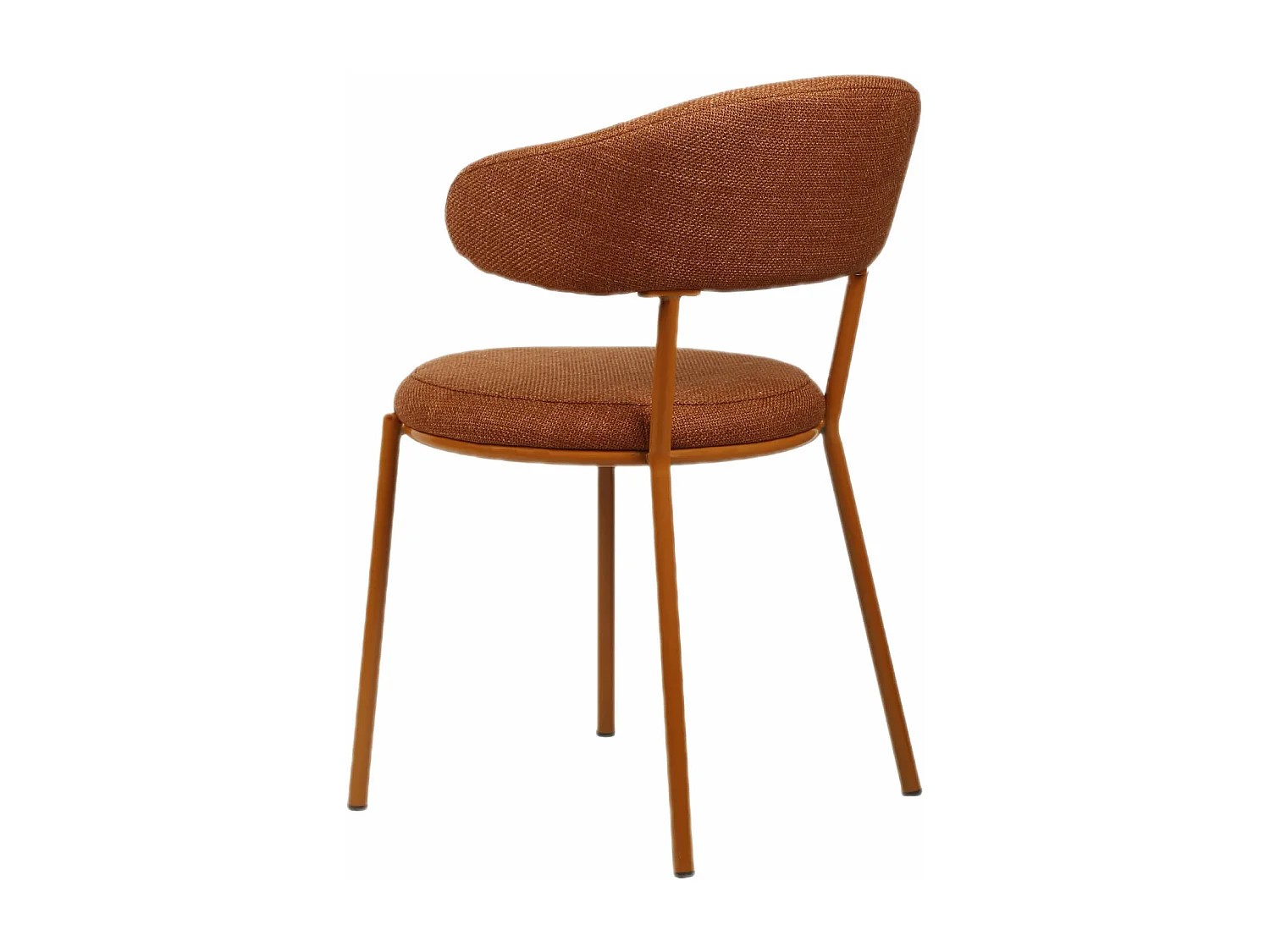 Cadeiras Rebecca Mobili Frenj 80,5x47,5x57,5 Tecido de Poliéster Aço Laranja Moderno CONJUNTO 2 peças