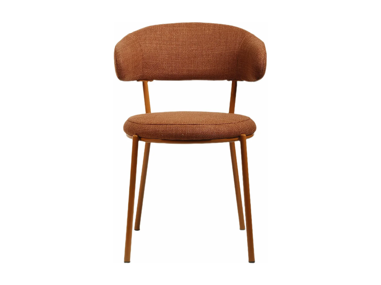 Cadeiras Rebecca Mobili Frenj 80,5x47,5x57,5 Tecido de Poliéster Aço Laranja Moderno CONJUNTO 2 peças