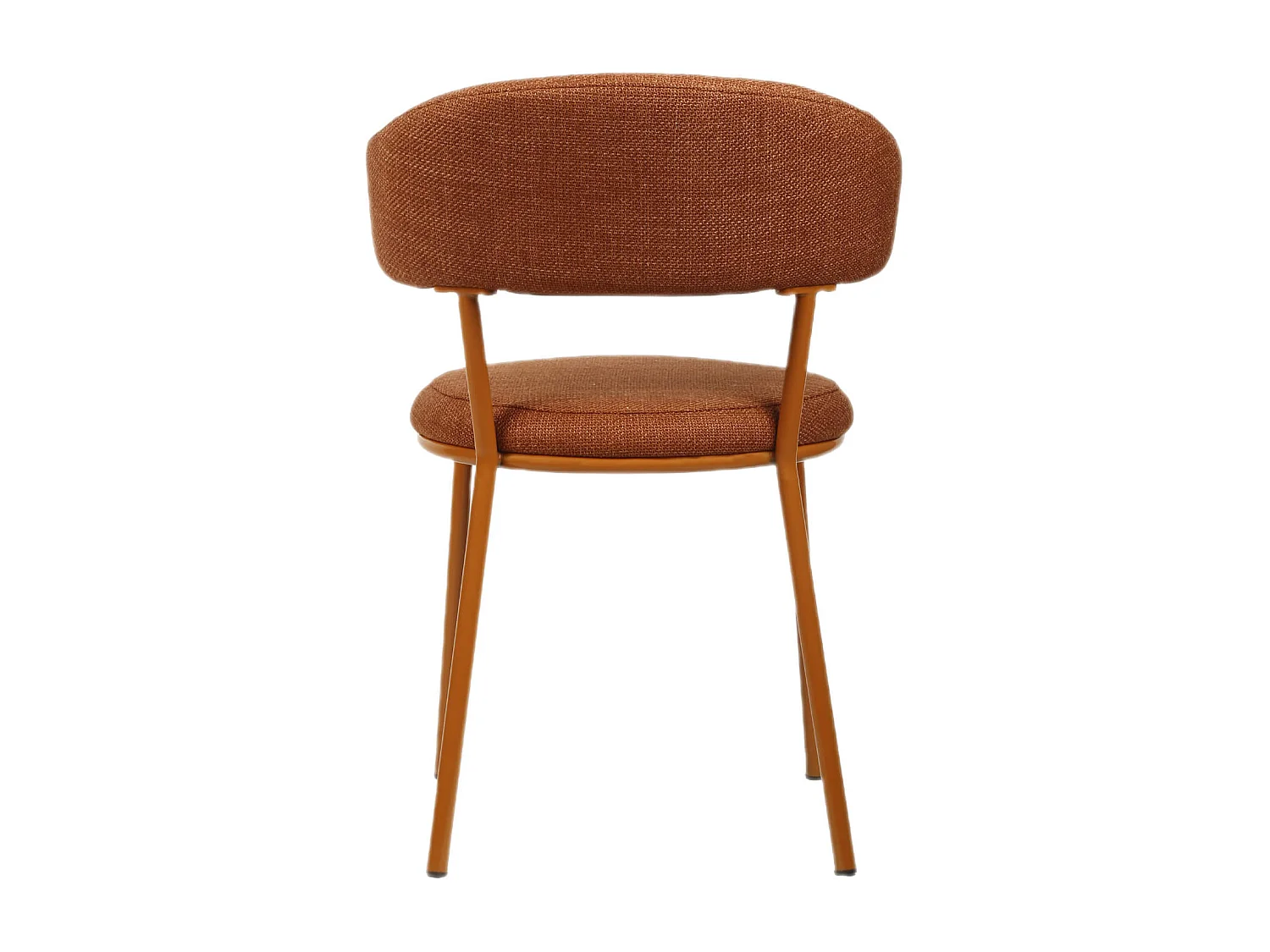 Cadeiras Rebecca Mobili Frenj 80,5x47,5x57,5 Tecido de Poliéster Aço Laranja Moderno CONJUNTO 2 peças