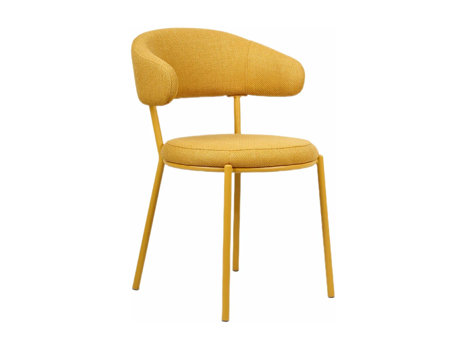 Cadeiras Rebecca Mobili Dablen 80,5x47,5x57,5 Tecido de Poliéster Aço Amarelo Moderno CONJUNTO 2 peças