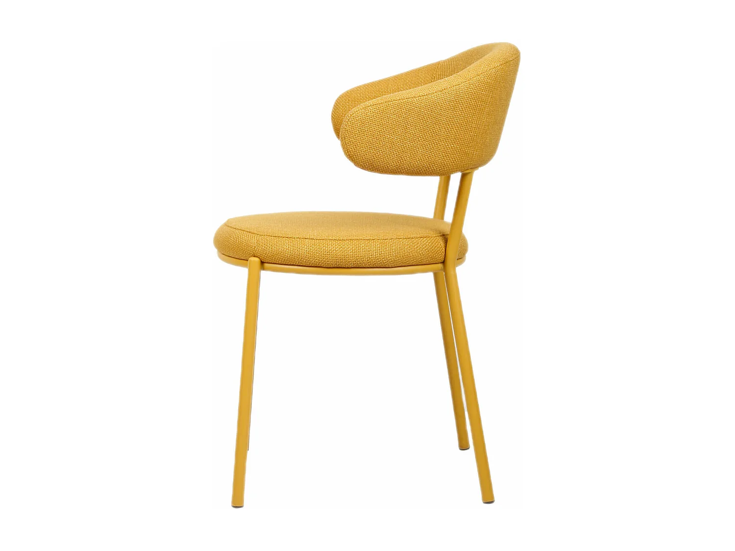 Cadeiras Rebecca Mobili Dablen 80,5x47,5x57,5 Tecido de Poliéster Aço Amarelo Moderno CONJUNTO 2 peças