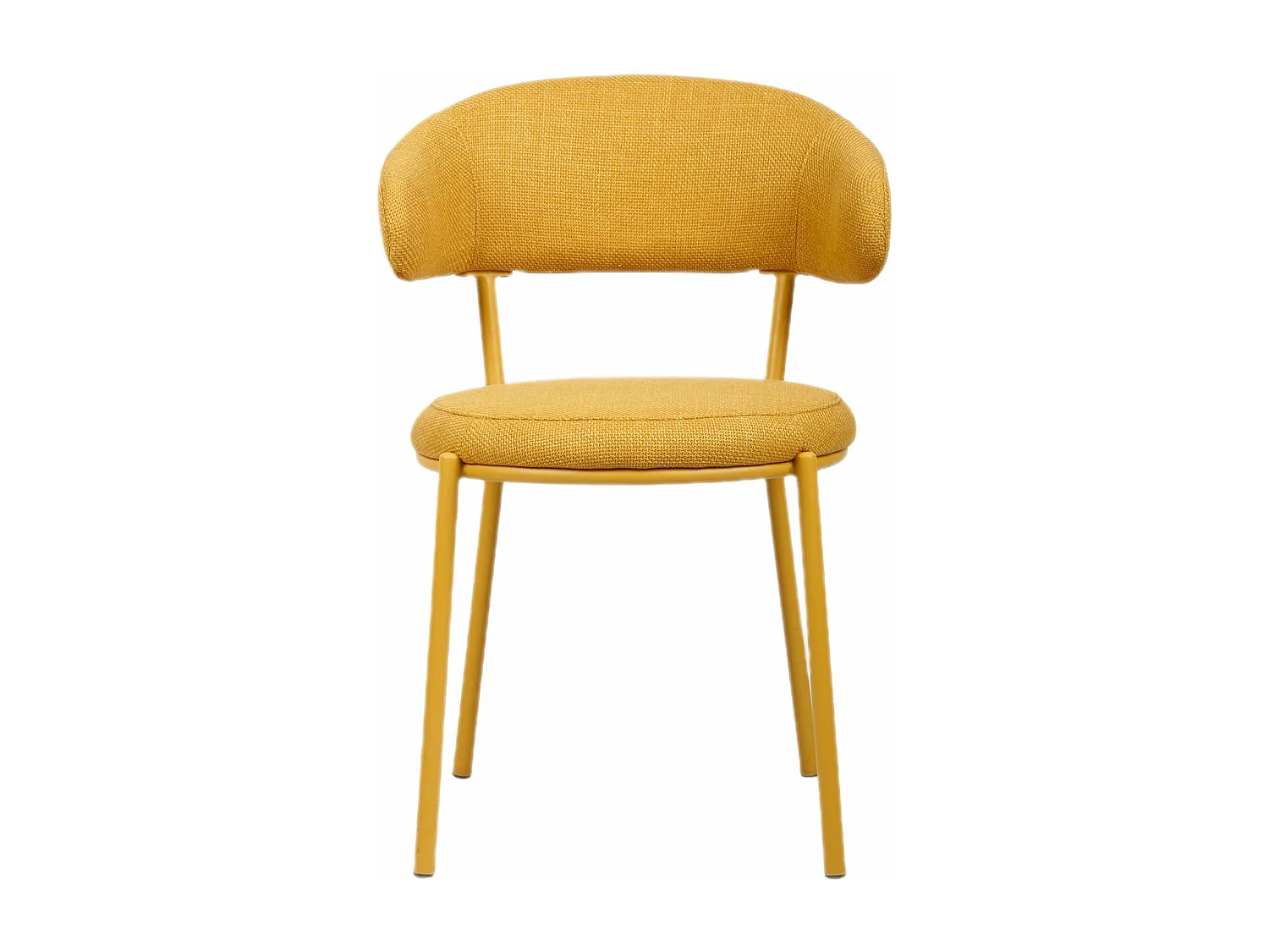 Cadeiras Rebecca Mobili Dablen 80,5x47,5x57,5 Tecido de Poliéster Aço Amarelo Moderno CONJUNTO 2 peças