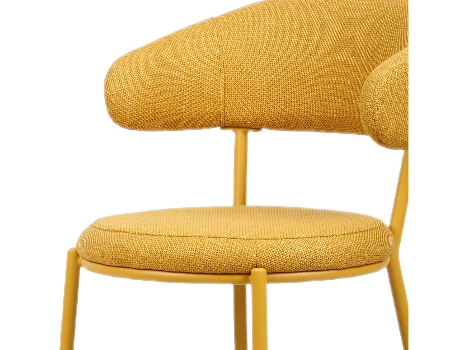 Cadeiras Rebecca Mobili Dablen 80,5x47,5x57,5 Tecido de Poliéster Aço Amarelo Moderno CONJUNTO 2 peças