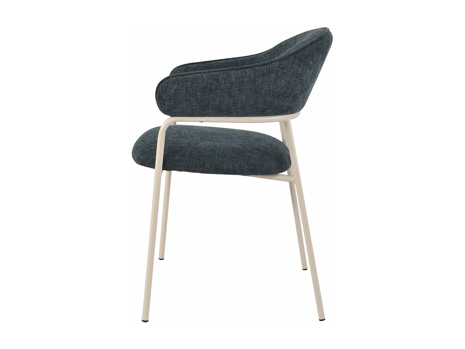 Chaises Guanabana 82,5x57x56,5 Tissu Polyester Acier Bleu Pétrole Blanc Moderne ENSEMBLE 2 pièces