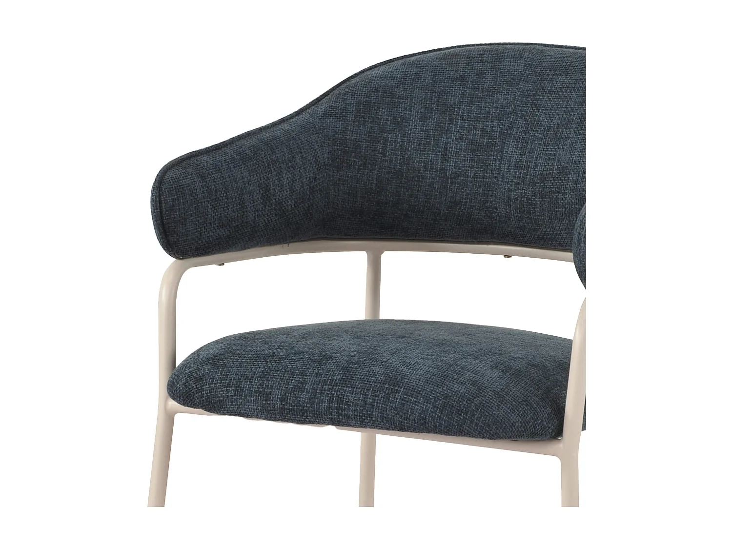 Chaises Guanabana 82,5x57x56,5 Tissu Polyester Acier Bleu Pétrole Blanc Moderne ENSEMBLE 2 pièces