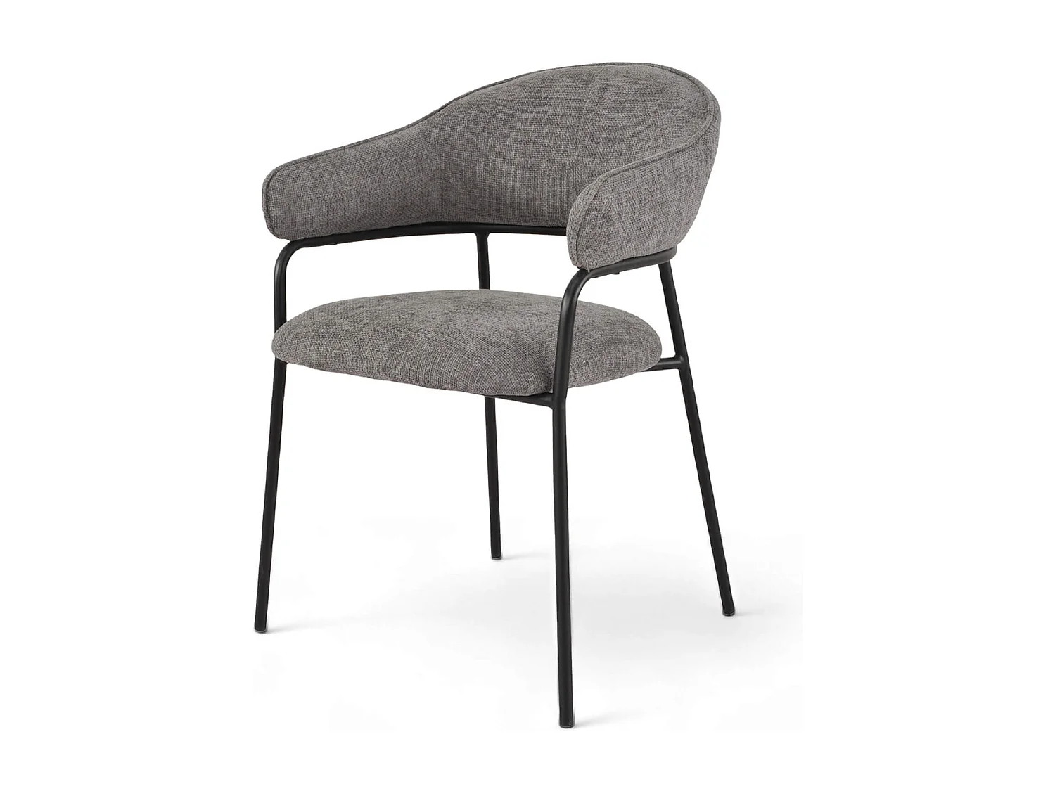 Chaises Jatoba 82,5x57x56,5 Tissu Polyester Acier Gris Noir Moderne ENSEMBLE 2 pièces