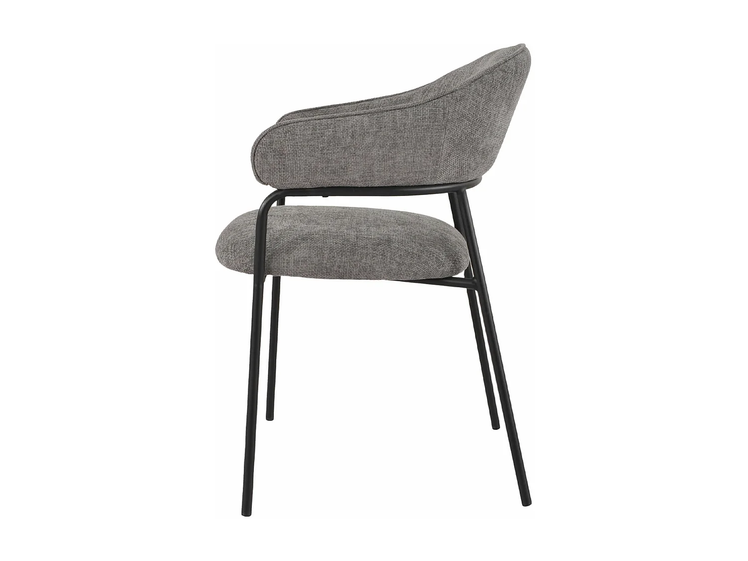 Cadeiras Rebecca Mobili Jatoba 82,5x57x56,5 Tecido de Poliéster Aço Cinza Preto Moderno CONJUNTO 2 peças