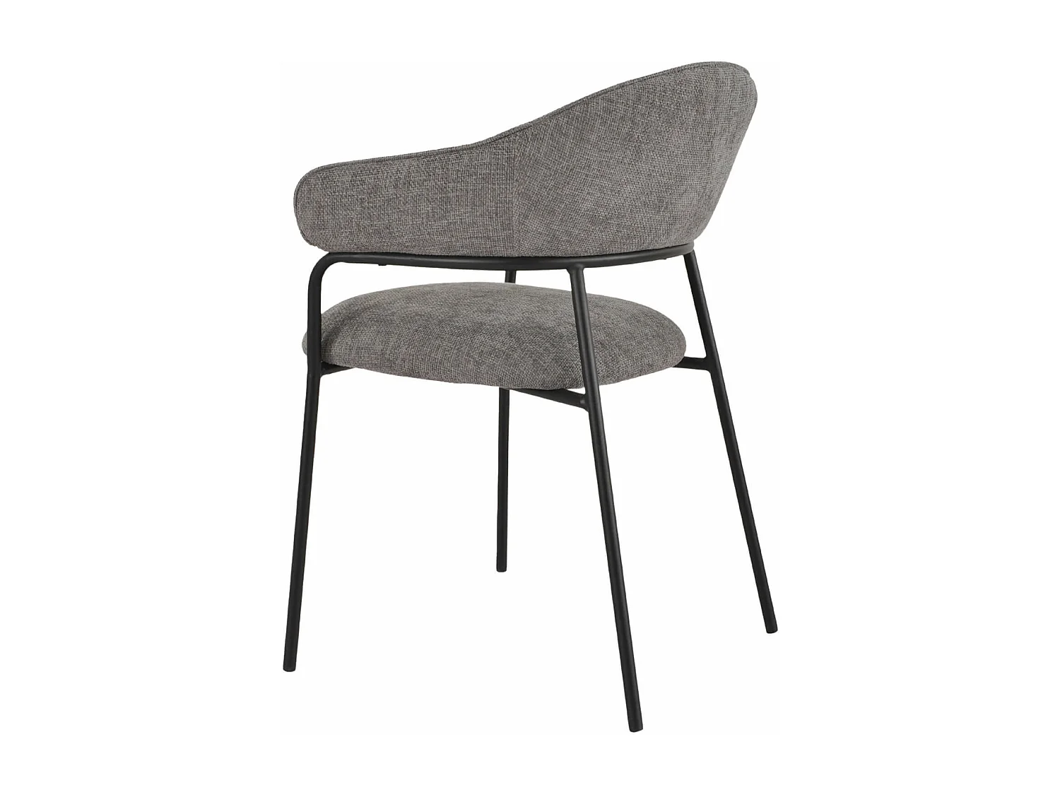 Cadeiras Rebecca Mobili Jatoba 82,5x57x56,5 Tecido de Poliéster Aço Cinza Preto Moderno CONJUNTO 2 peças