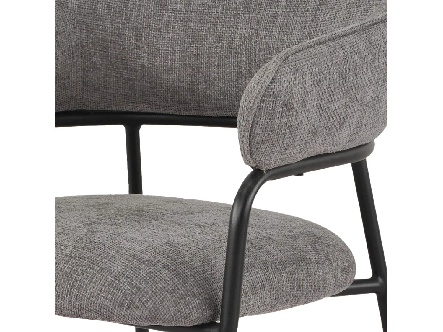 Cadeiras Rebecca Mobili Jatoba 82,5x57x56,5 Tecido de Poliéster Aço Cinza Preto Moderno CONJUNTO 2 peças