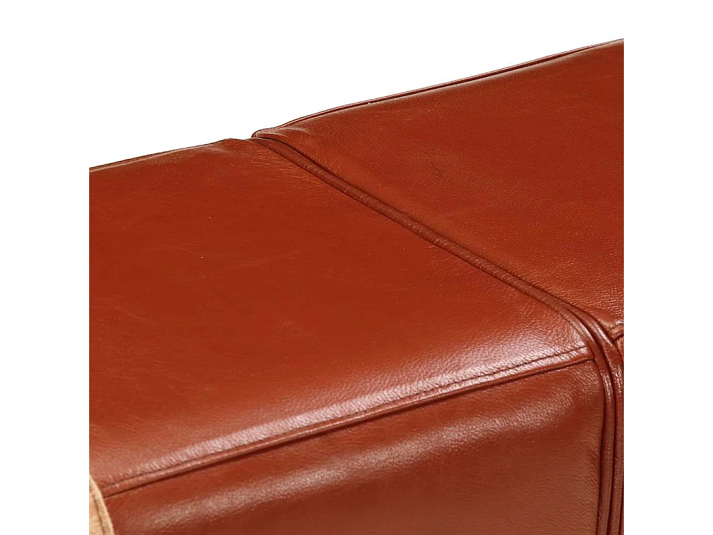 Banc de gymnastique marron 160 cm cuir véritable et toile