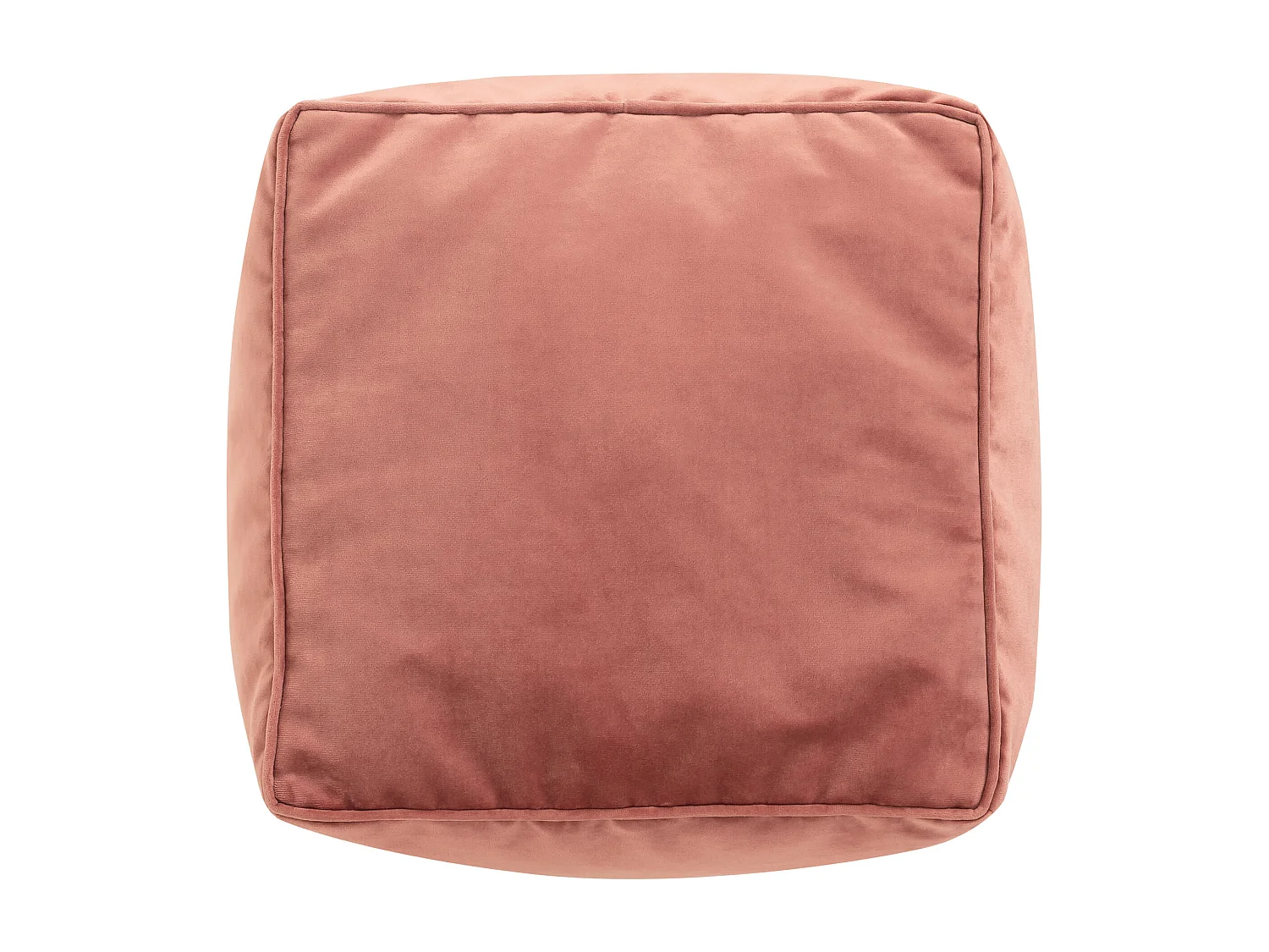 Pouf repose-pieds carré velours rose - AMARA