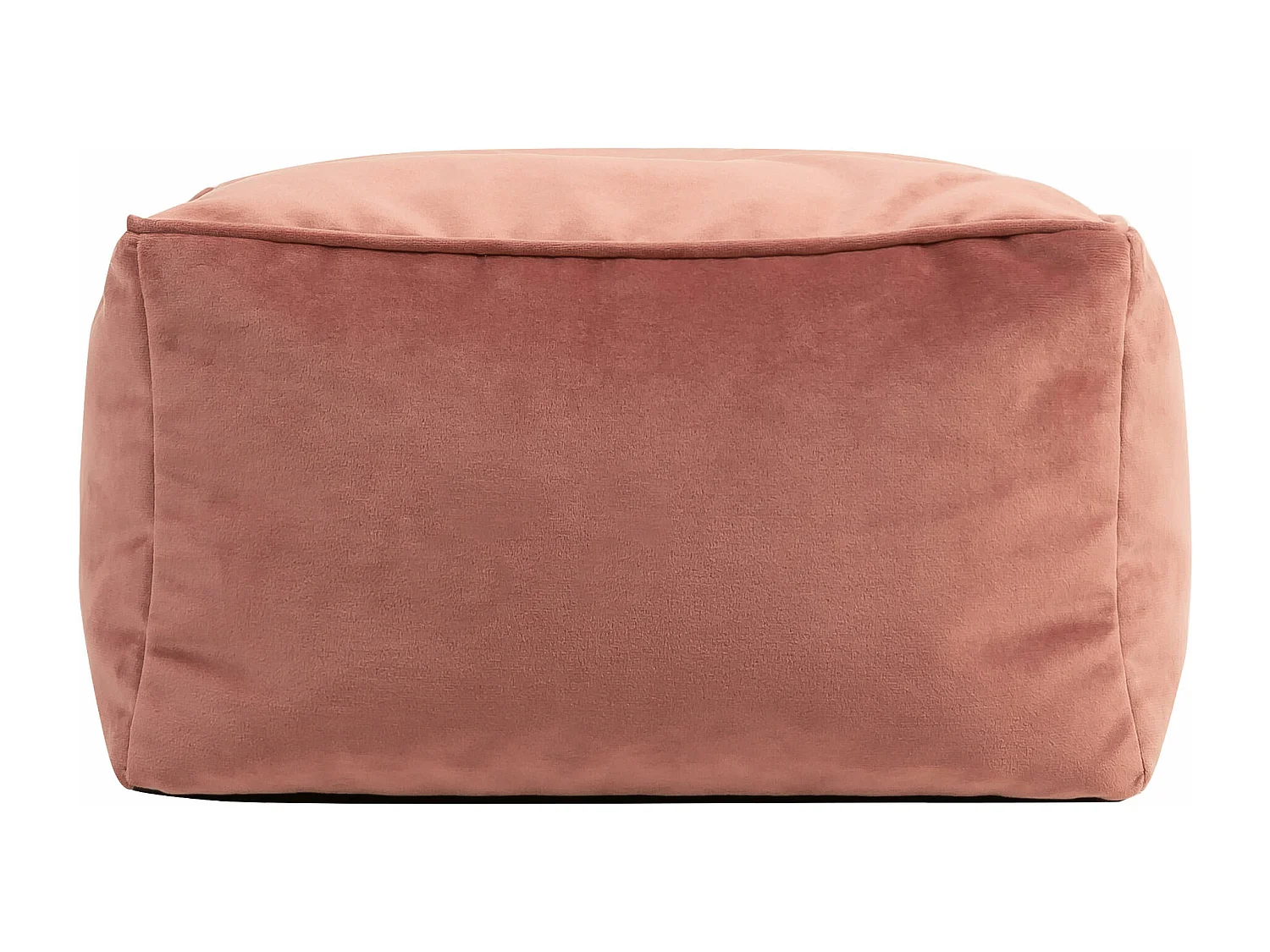 Pouf repose-pieds carré velours rose - AMARA