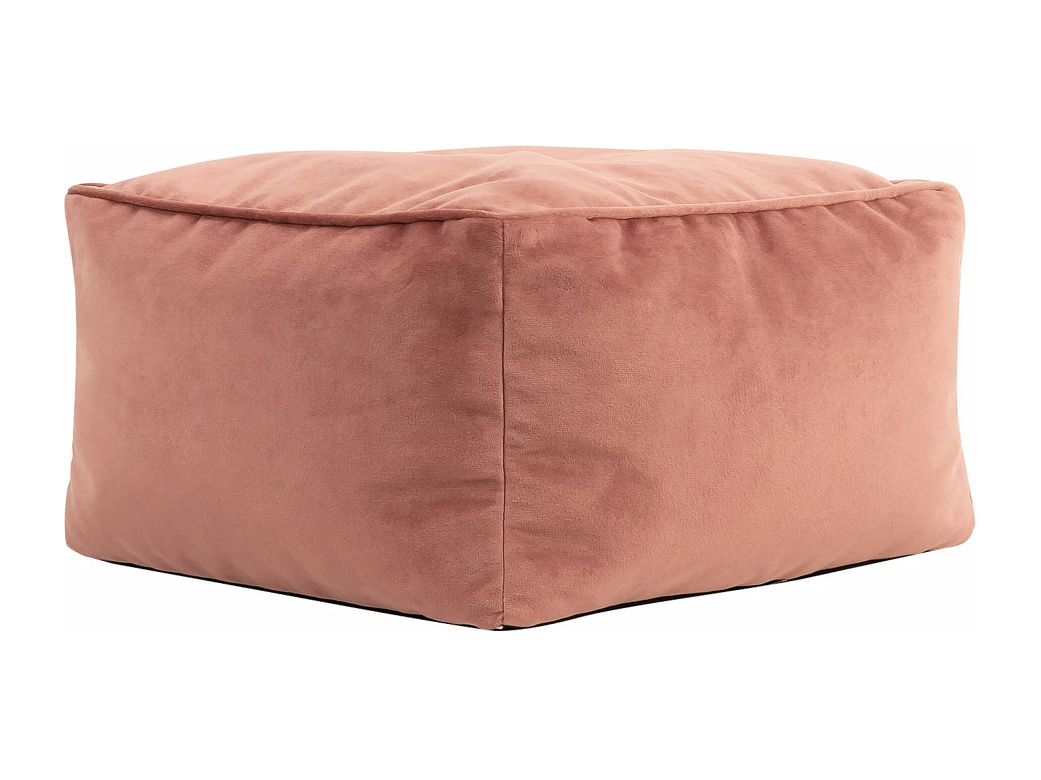 Pouf repose-pieds carré velours rose - AMARA