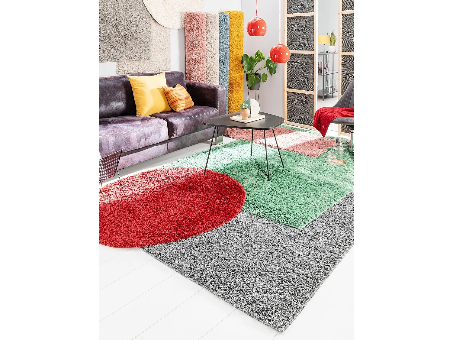 Tapis à poils longs Soho Jaune ø 160 cm rond