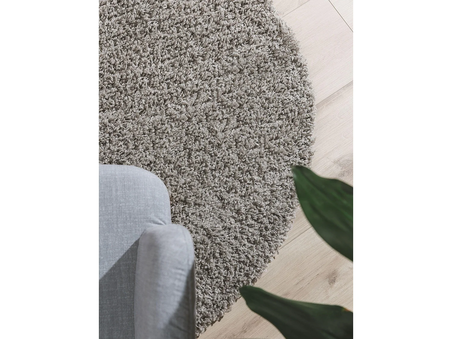 Tapis à poils longs Soho Gris clair ø 120 cm rond